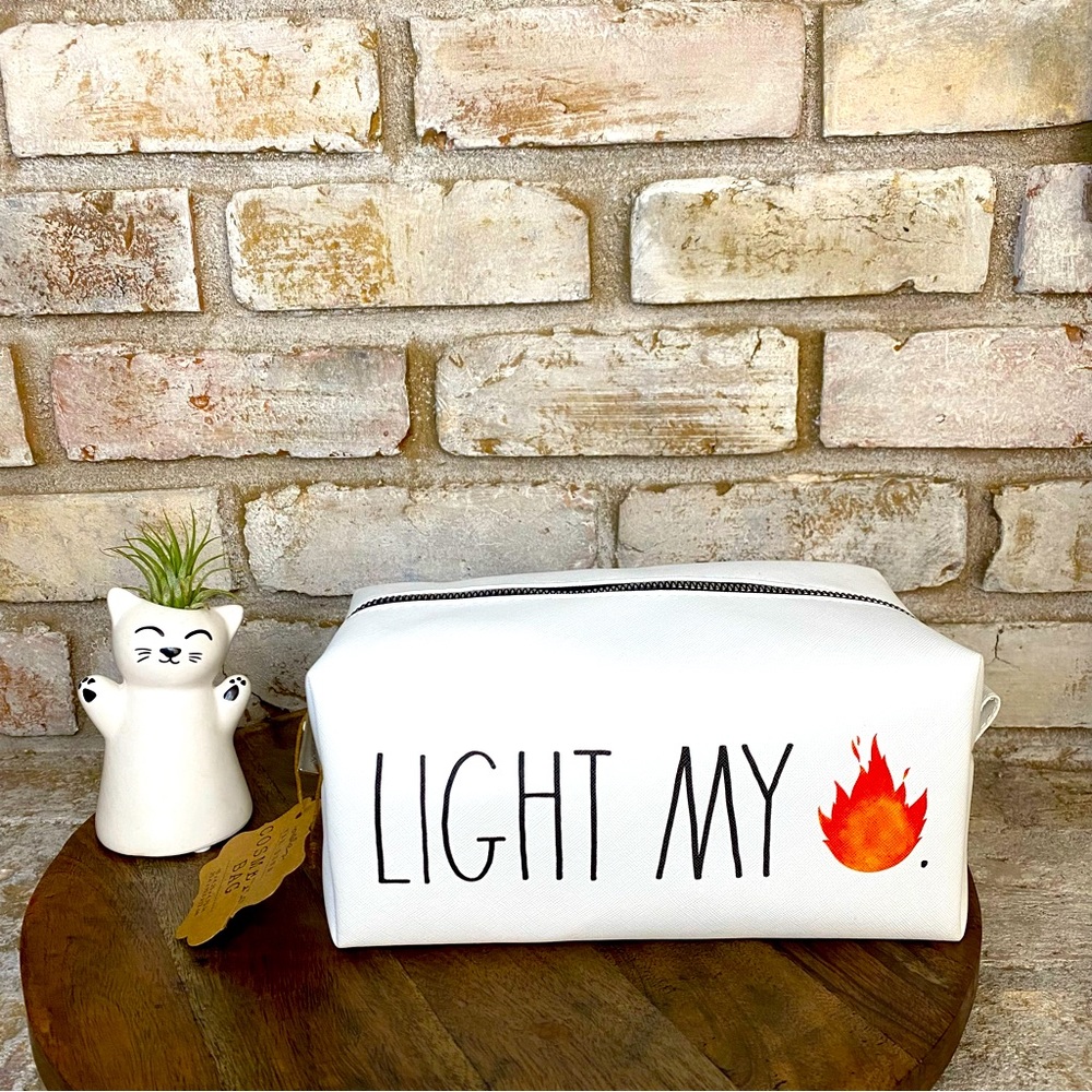 NWT Rae Dunn Light My Fire Cosmetic Makeup Toiletries Bag